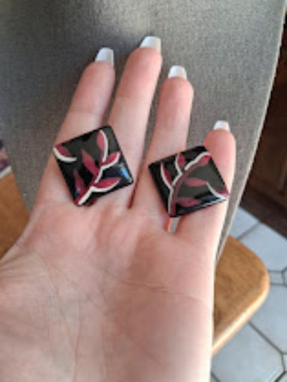 Retro style clip on earrings